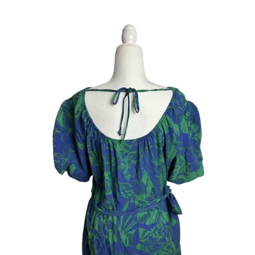 Tropical Floral Puff Sleeve Mini Dress Sz Medium | NWT | Stella & Julie Tahari - Picture 3 of 8